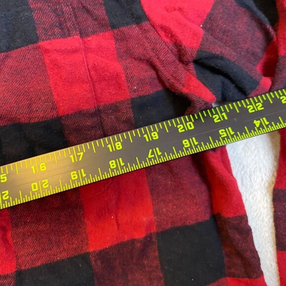 Croft & Barrow Mens Shirt L Red & Black Buffalo Check Long-Sleeve Flannel Shirt - Picture 6 of 9